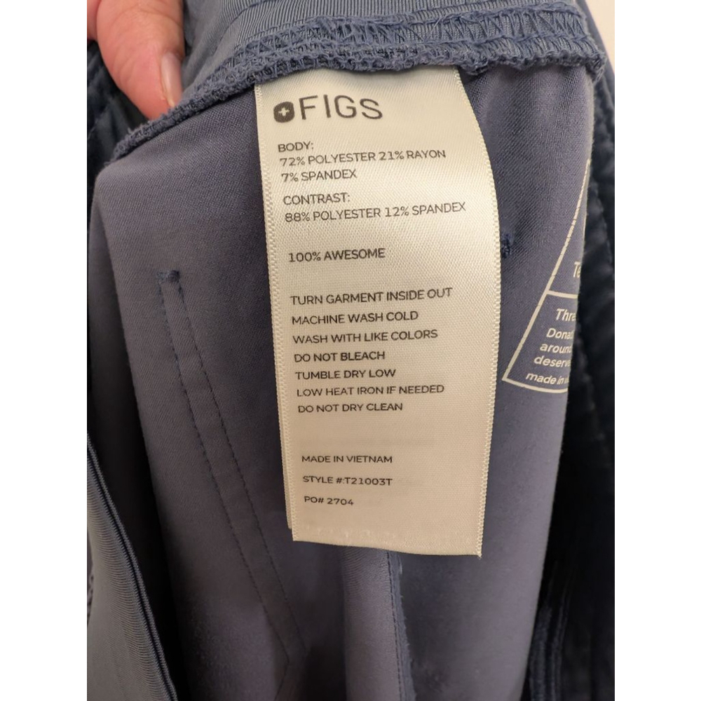 Women's FIGS Blue Straight Leg Scrub Pants L - Picture 4 of 5